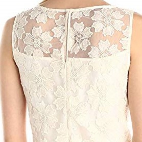 Donna Morgan Ivory Embroidered Floral Lace Shift Dress Size 10 Sleeveless NWT - Picture 3 of 7